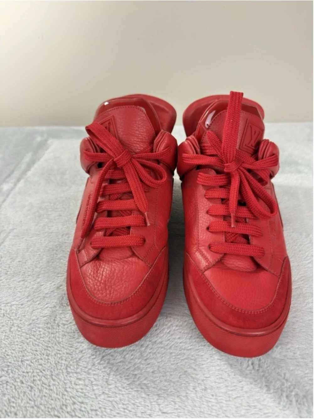 Louis Vuitton Men Sz 7.5 US/6.5 LV Kanye West Don Red Leather Sneakers Complete